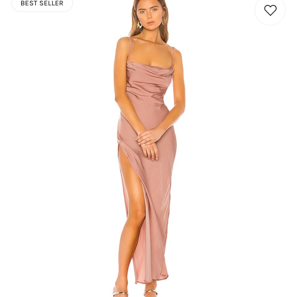 Michael Costello Dusty Rose Cowl Neck Maxi Dress